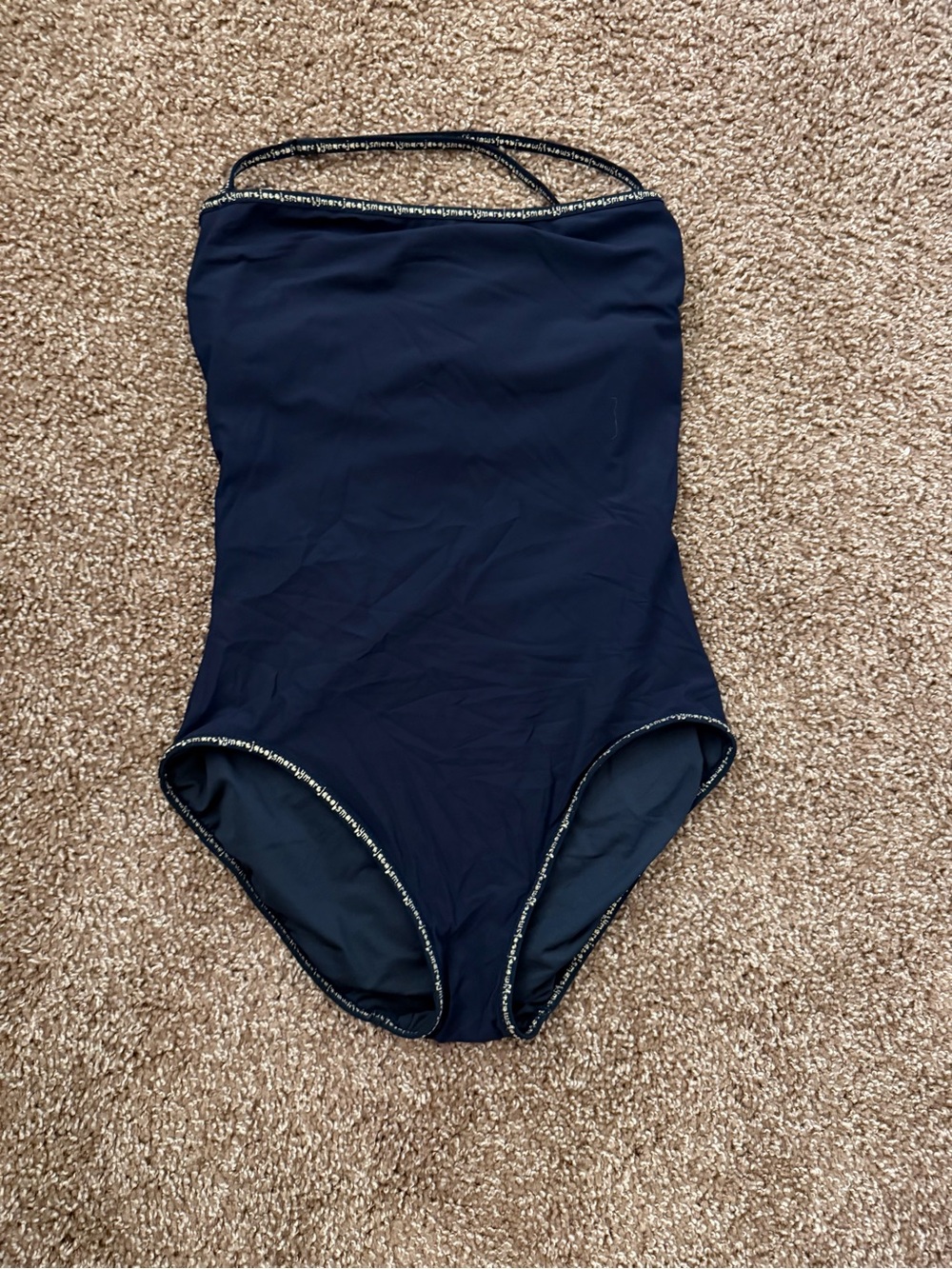Marc by Marc Jacobs Navy One-Piece Swimsuit with Metallic Trim